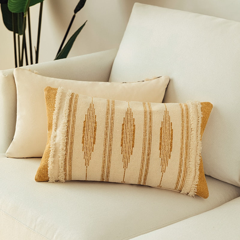 Cotton Woven Tufted Pillow Cover