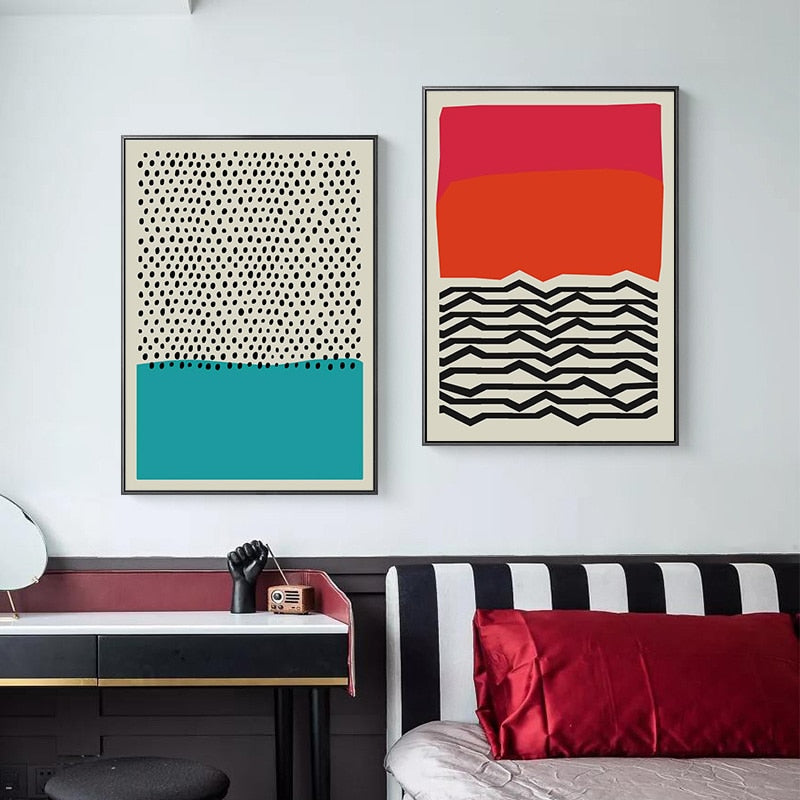Shop Wall Decor  Multicoloured Geometric Abstract Wall Art – Delila Decor