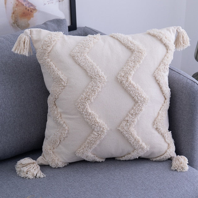 Handmade Tassels Cushion Cover