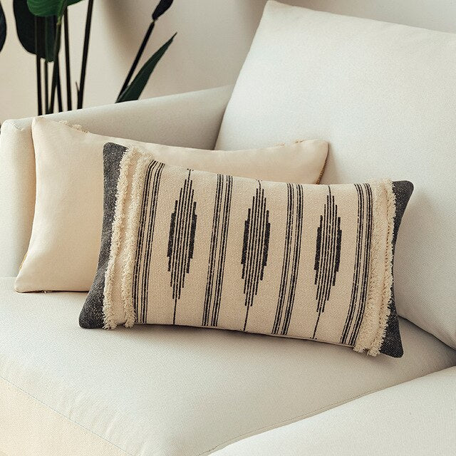 Cotton Woven Tufted Pillow Cover